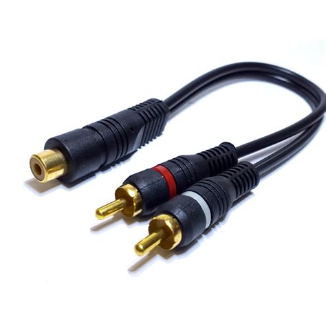 Cabo De Audio Y 2 Rca Macho 1 Femea 25 Cm 5mm Alta Qualidade