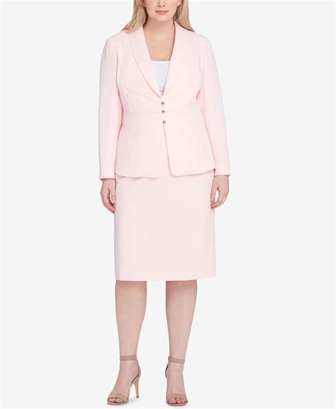 Tahari Asl Plus Size Shawl Collar Starburst Skirt Suit Macys