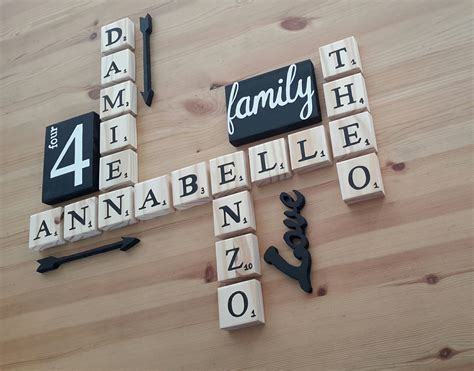 Scrabble en bois naturel brut blanc Style Le Naturel Décoration nordique