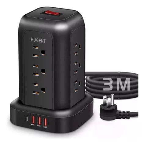 Hugent T12 Torre Multicontacto 16 En 1 Con 12 Tomas De Ca Y 3 Usb A 1