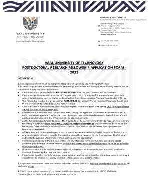 Fillable Online Application For Academic Admission Vaal University Of