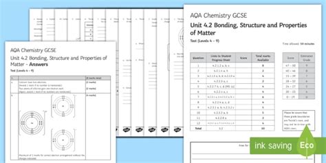 Aqa Style Chemistry Separate Science Specimen Paper Unit 4 2 Bonding