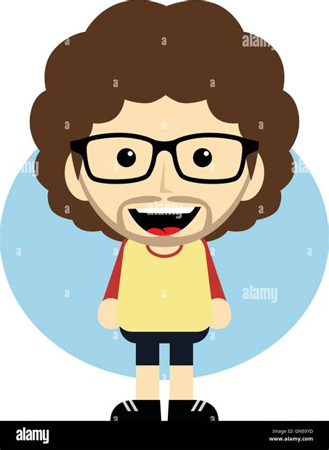 Geek Cartoon Nerd Character Stock Vector Image Art Alamy