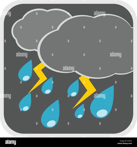 Le symbole de tempête de pluie signe dans l'illustration de la nature Météo Image Vectorielle ...