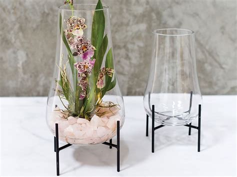 Tall Glass Terrarium with Stand - Floral Home and Holiday