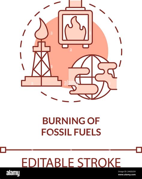 Burning Of Fossil Fuels Red Concept Icon Stock Vector Image And Art Alamy