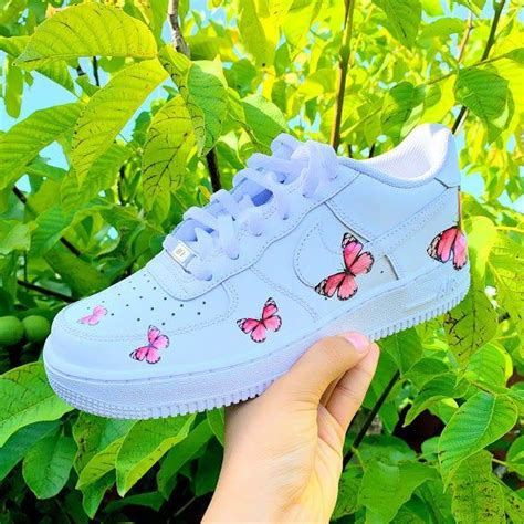 Hand Painted Custom Air Force Low Pink Butterfly Af Etsy Uk Nike