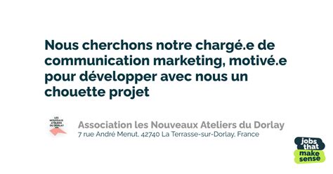 Nous Cherchons Notre Charg E De Communication Marketing Motiv E Pour