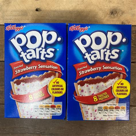 16x Kelloggs Pop Tarts Frosted Strawberry Sensation 2 Packs Of 8 And Low Price Foods Ltd