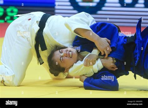 Uta Abe Of Japan Left And Diyora Keldiyorova Of Uzbekistan Compete