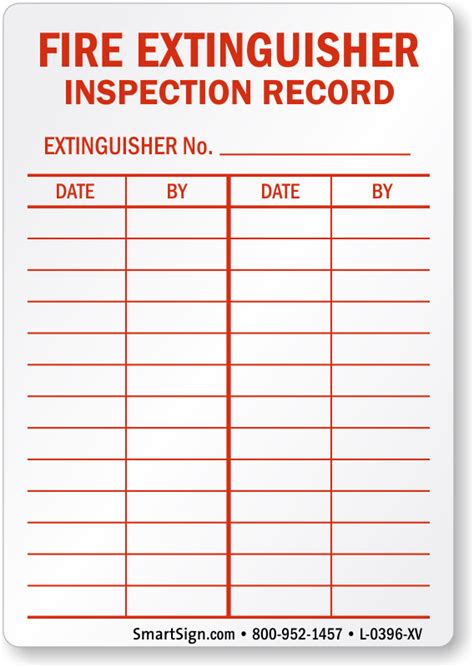 Printable Fire Extinguisher Inspection Log Free Printable Download