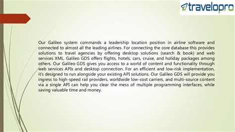 Galileo gds system