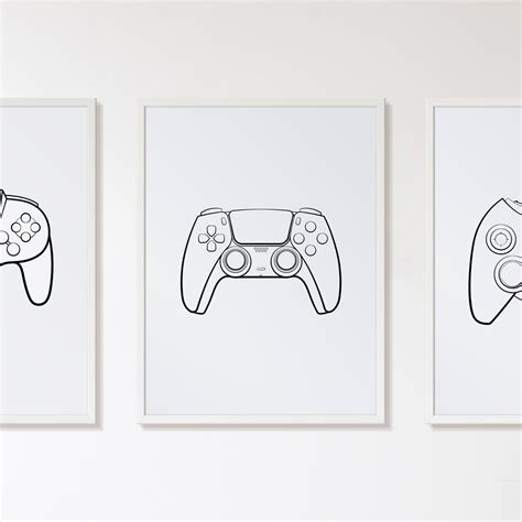 18 Video Game Controller Posters Minimalistic Black And White Etsy