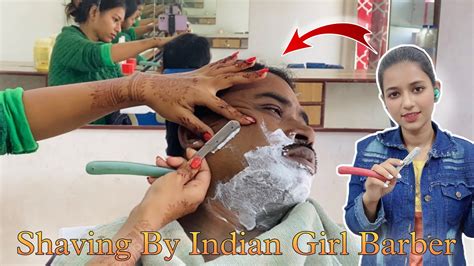 Want To Shave The Beard From The Girl Barber Come On Then 😃 Indian