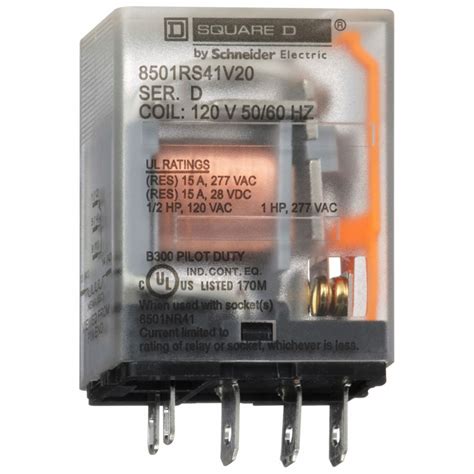 SCHNEIDER Socket Mounted 15 A Current Rating General Purpose Relay