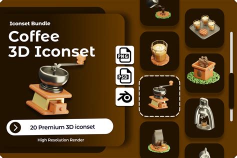 Coffee 3D Illustration Pack - 20 Food & Drink 3D Illustrations | PNG ...