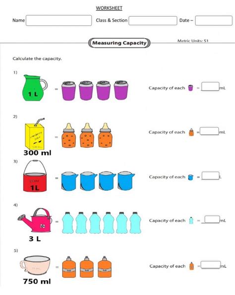 What Capacity Worksheets Worksheetscity