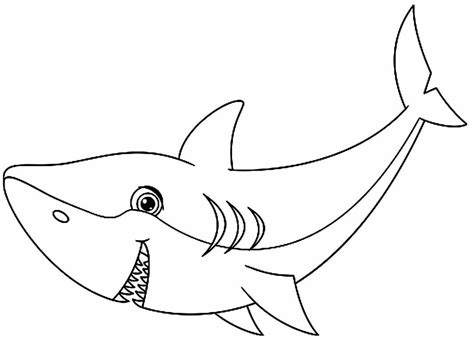Desenhos de Tubarão para Colorir e Imprimir