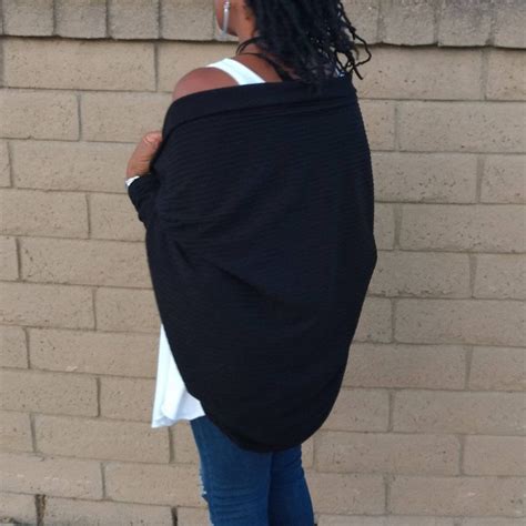 Black Wrap Cardigan Chunky Ribbed Cocoon Cardigan Sweater Etsy