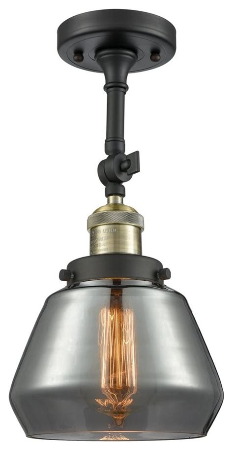 Innovations Fulton 1 Light Dimmable LED Semi Flush Mount Black Antique