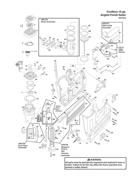 Paslode 900600-(IM250A) Parts List | Paslode 900600-(IM250A) Repair Parts | OEM Parts with ...