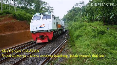 KERETA Api KUTOJAYA SELATAN Melintas Di Jembatan Jurusan Stasiun