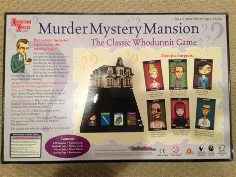 Murder Mystery Mansion Board Game University Games Nib Classic