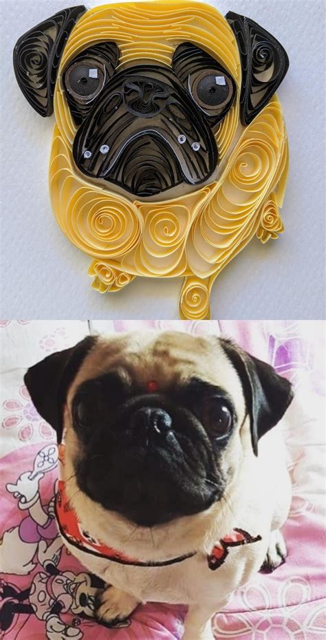 Dog Quilling Paper Filigrana 5 Mm Pug Quilling Patterns Quilling Pugs