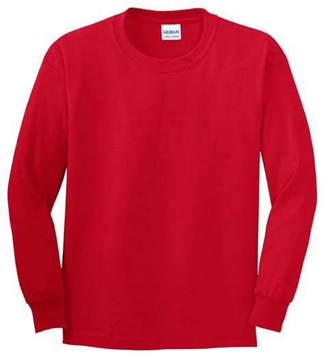 Gildan Gildan 2400b Youth Long Sleeve T Shirt Red Large