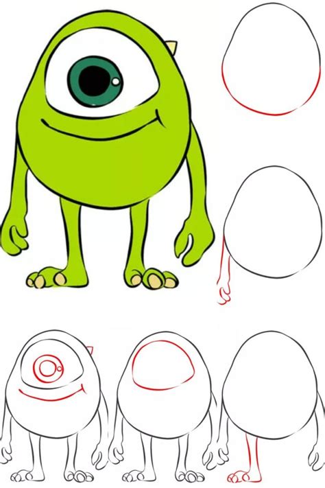 15 One Eye Mike Wazowski Drawing Ideas In Different Poses - Drawings