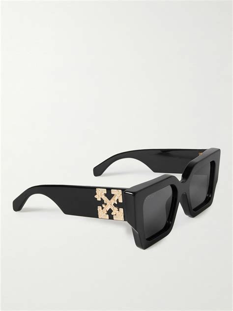 Off White Catalina Square Frame Acetate And Gold Tone Sunglasses Off