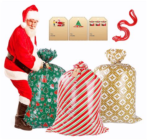 Christmas Gift Bags Extra Large Santa Sacks Drawstring Christmas Bags