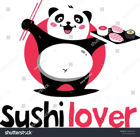 Panda Sushi Lover Logo Template Design Stock Vector (Royalty Free ...