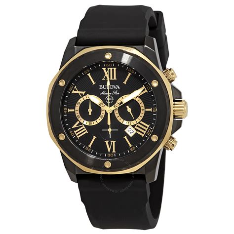 Bulova Marine Star Chronograph Black Dial Men S Watch 98B278