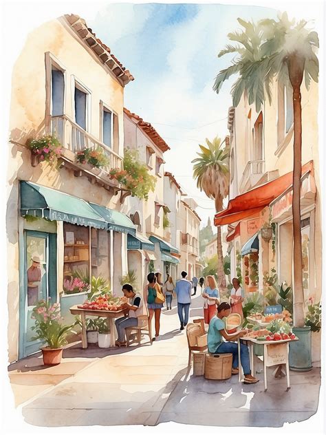 Beach City Scenic Art Free Stock Photo - Public Domain Pictures