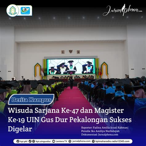 Wisuda Sarjana Ke 47 Dan Magister Ke 19 UIN Gus Dur Pekalongan Sukses