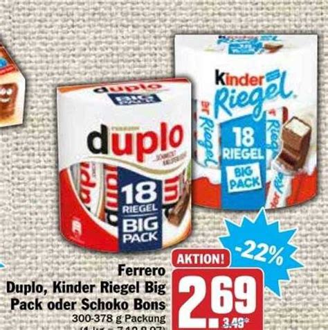 Ferrero Duplo Kinder Riegel Big Pack Oder Schoko Bons Angebot Bei Dodenhof