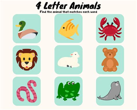 4 Letter Animals Quiz - By lruss108