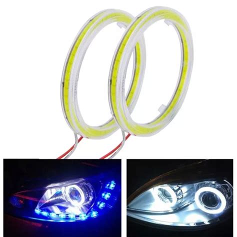 X Set Mm Car Cob Led Angel Eyes Halo Ring Fog Headlight Lamp Light