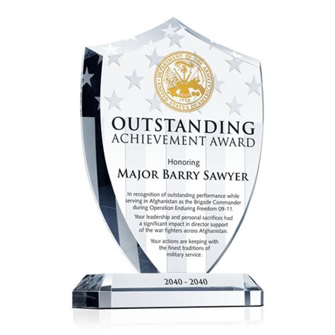 Shield Recognition Plaques For Army Corps Service DIY Awards