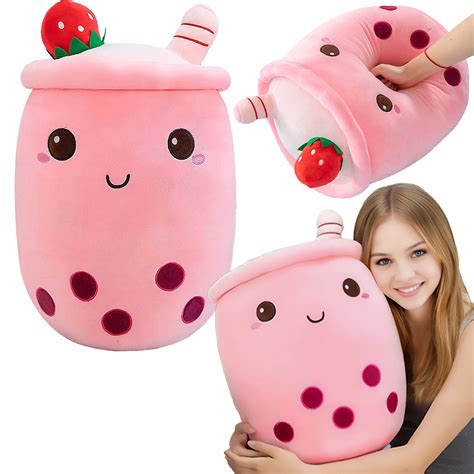 Maskotka Pluszak Poduszka Cm R Owa Bubble Tea Du A Pluszowa Kawaii