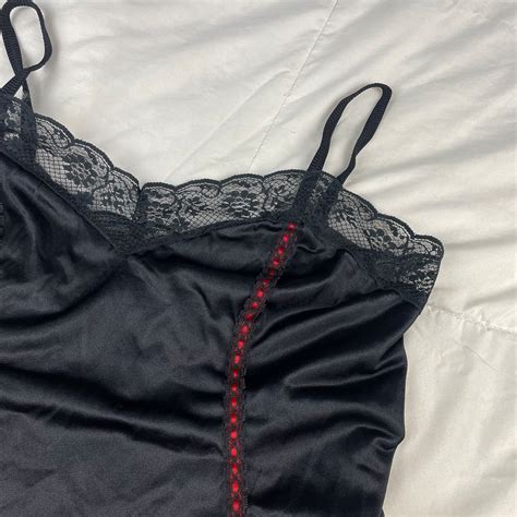 Vtg S Black And Red Bow Teddy Lingerie Size L Etsy