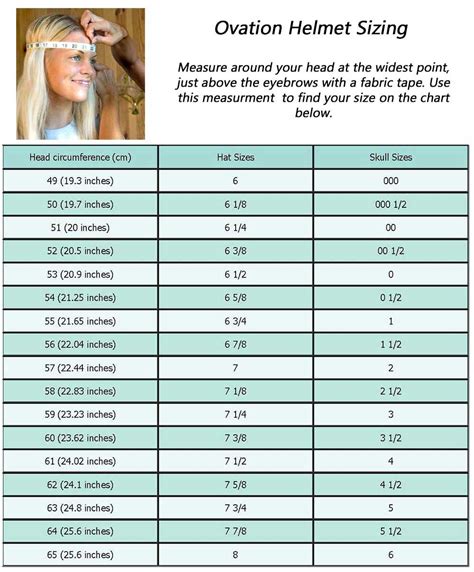 Ovation Riding Helmet Size Chart: A Visual Reference of Charts | Chart ...