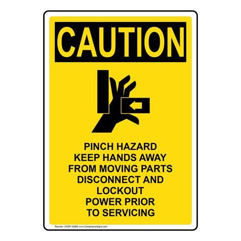 Portrait OSHA Pinch Hazard Keep Sign With Symbol OCEP 32865