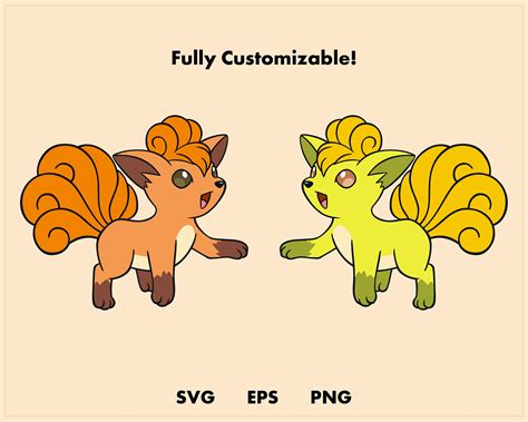 Vulpix Pokemon Svg Cut File Layered Digital Template Etsy