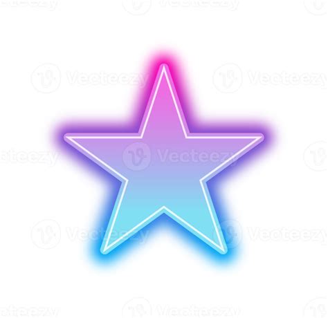 Estrelas Neon Brilhando Em Luz Azul E Rosa 18748166 Png