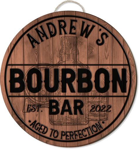 Amazon Mdprints Personalized Bourbon Bar Backyard Basement Bar