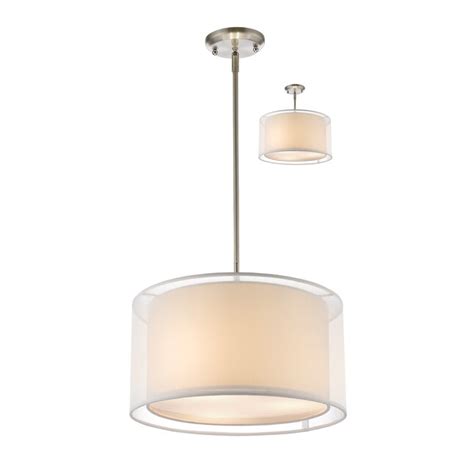 Z Lite Sedona 3 Light Brushed Nickel Moderncontemporary Drum Hanging Pendant Light At