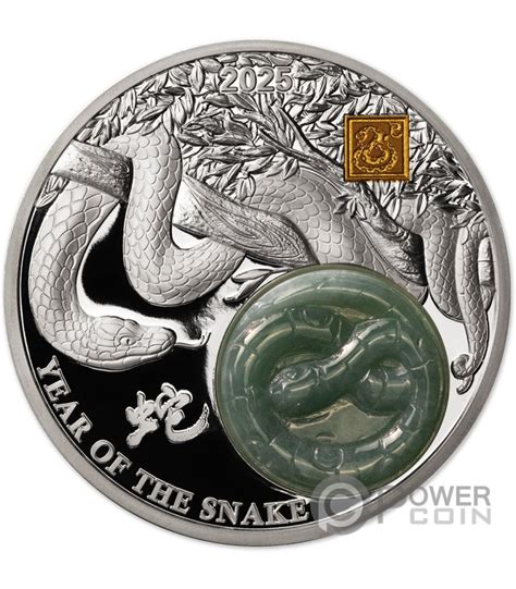 Snake Jade Chinese Lunar Year Oz Moneta Argento Francs Burundi