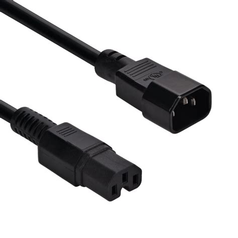 3ft (Feet) Heavy Duty Extension Cord, IEC 320 C14 to IEC 320 C15 Power ...